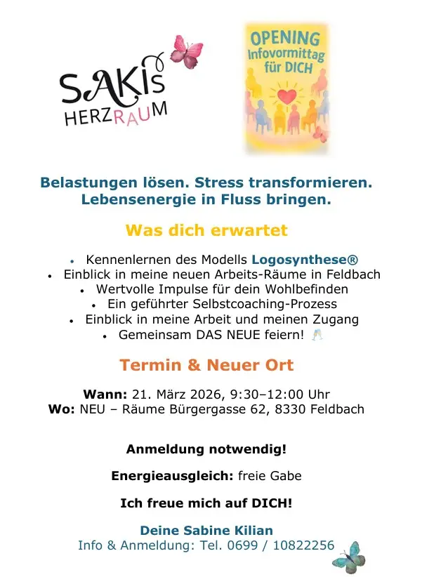 Einladung zum Opening von SAKiS Herzraum in Feldbach, Bürgergasse 62